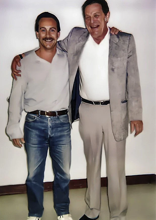 Bruce Lisker and his father Robert Lisker on visiting day at Mule Creek State Prison in 1995, the final year of Robert Lisker's life