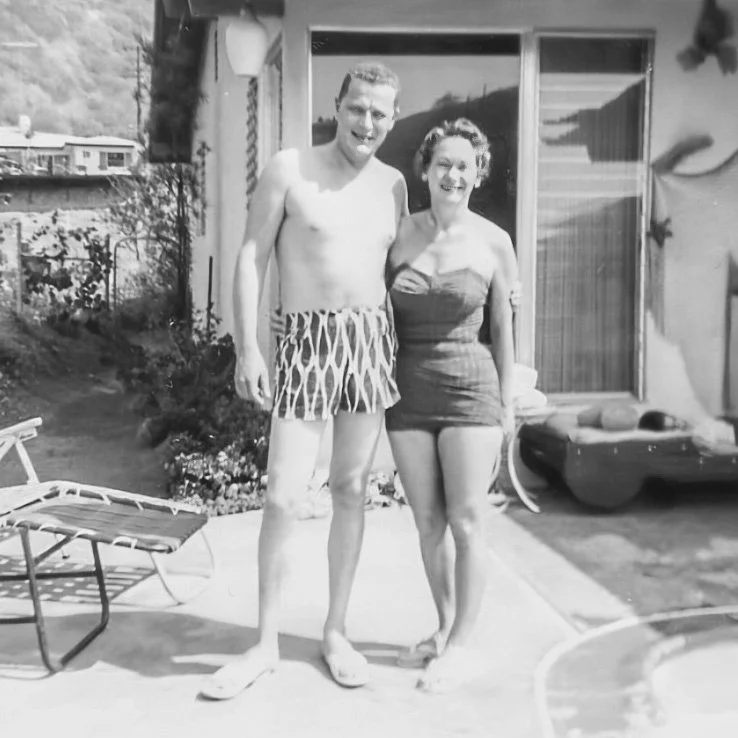 At the Jadestone Drive house - late 1950s