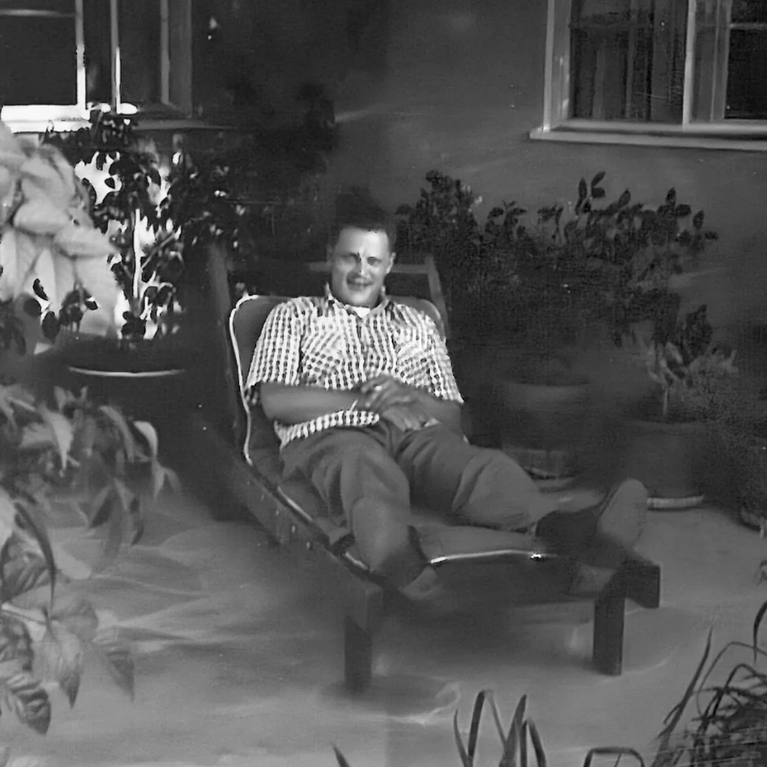 Dad at the Jadestone house - late 1950s