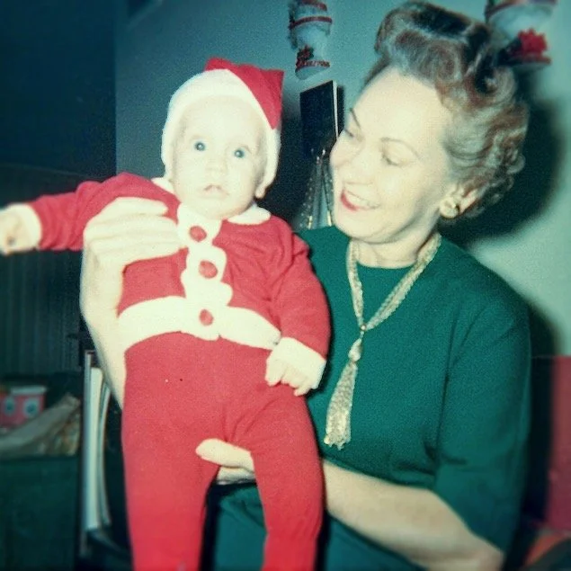 Mom and me at our first Christmas together at Tyrone Terrace Apartments - 1965.
