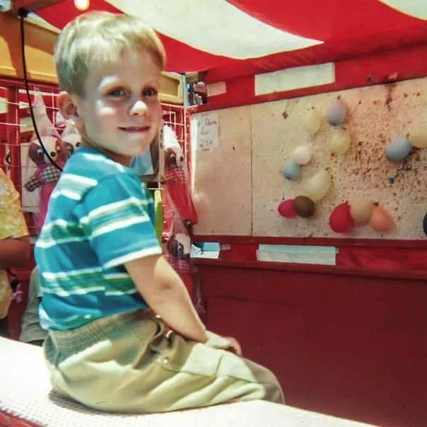 At the balloon-popping game - 1969
