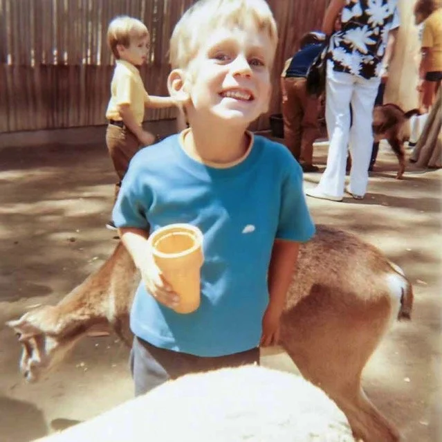 At the petting section of the Los Angeles Zoo - 1969