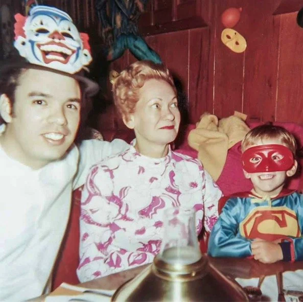 Still in Superman mode, with Mom and a strange mystery man (LOL) - 1970