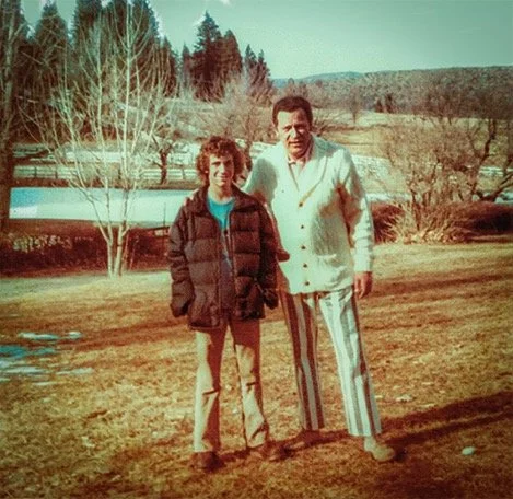 Dad and me at the Susanville, CA boys home where I was sent to escape the 'big-city' influences of pot, and some of the Huston Street kids I was hanging with - 1979.