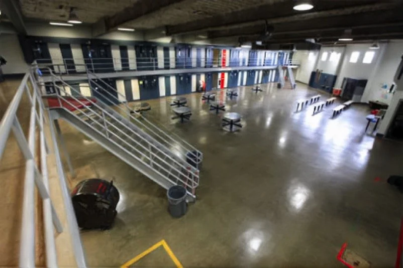 A typical dayroom at Mule Creek State Prison, where I spent 19 years of my life. After this photo, the benches in the upper-right were replaced with 40 (later expanded to 60) inmate beds. I was released from one of these 'e-beds' on Aug 13, 2009.