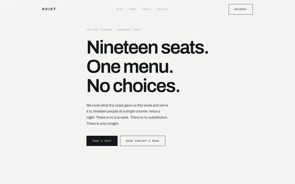 Kvist, a sample website design