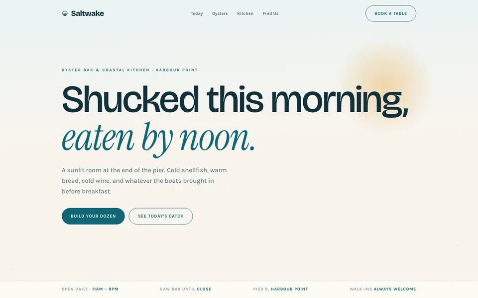 Saltwake, a sample website design