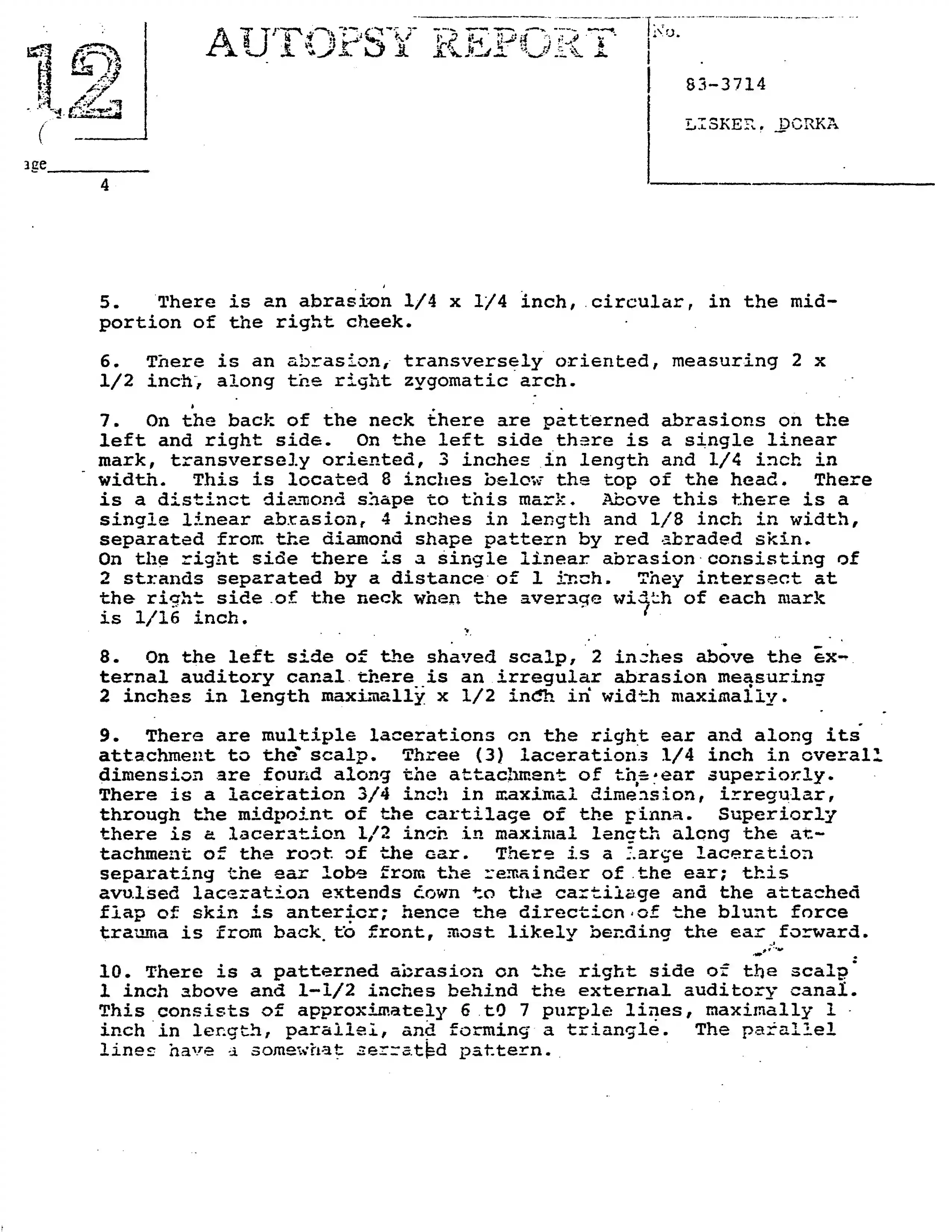 Autopsy Report, page 4