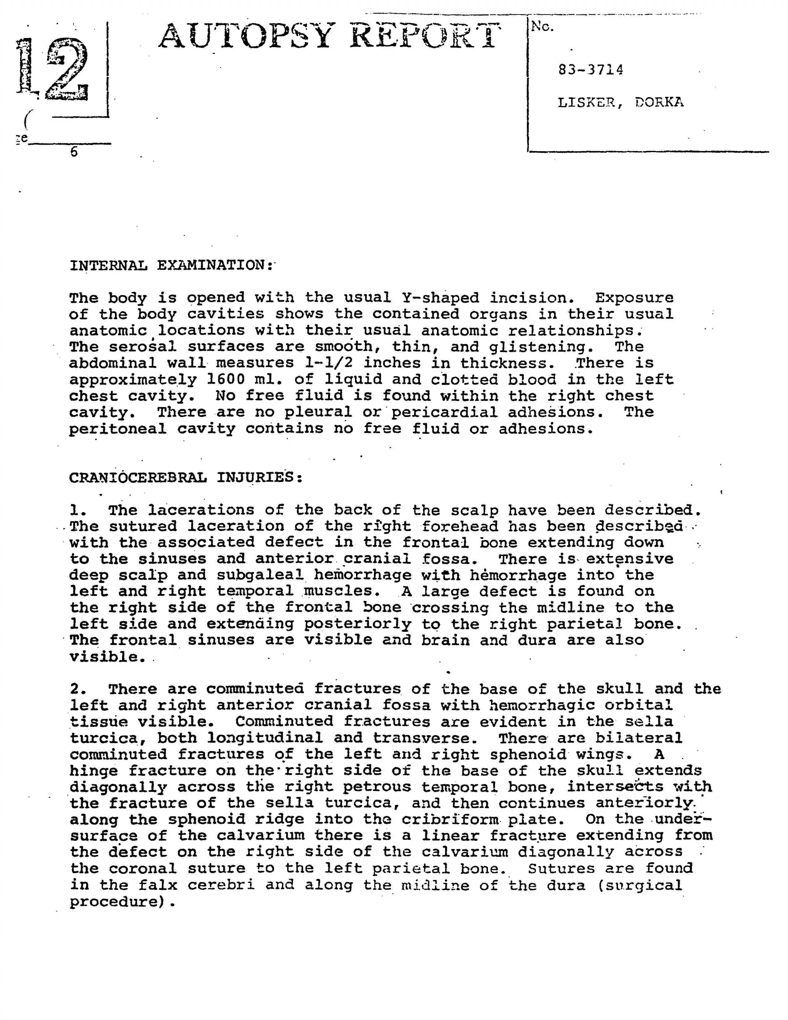Autopsy Report, page 6