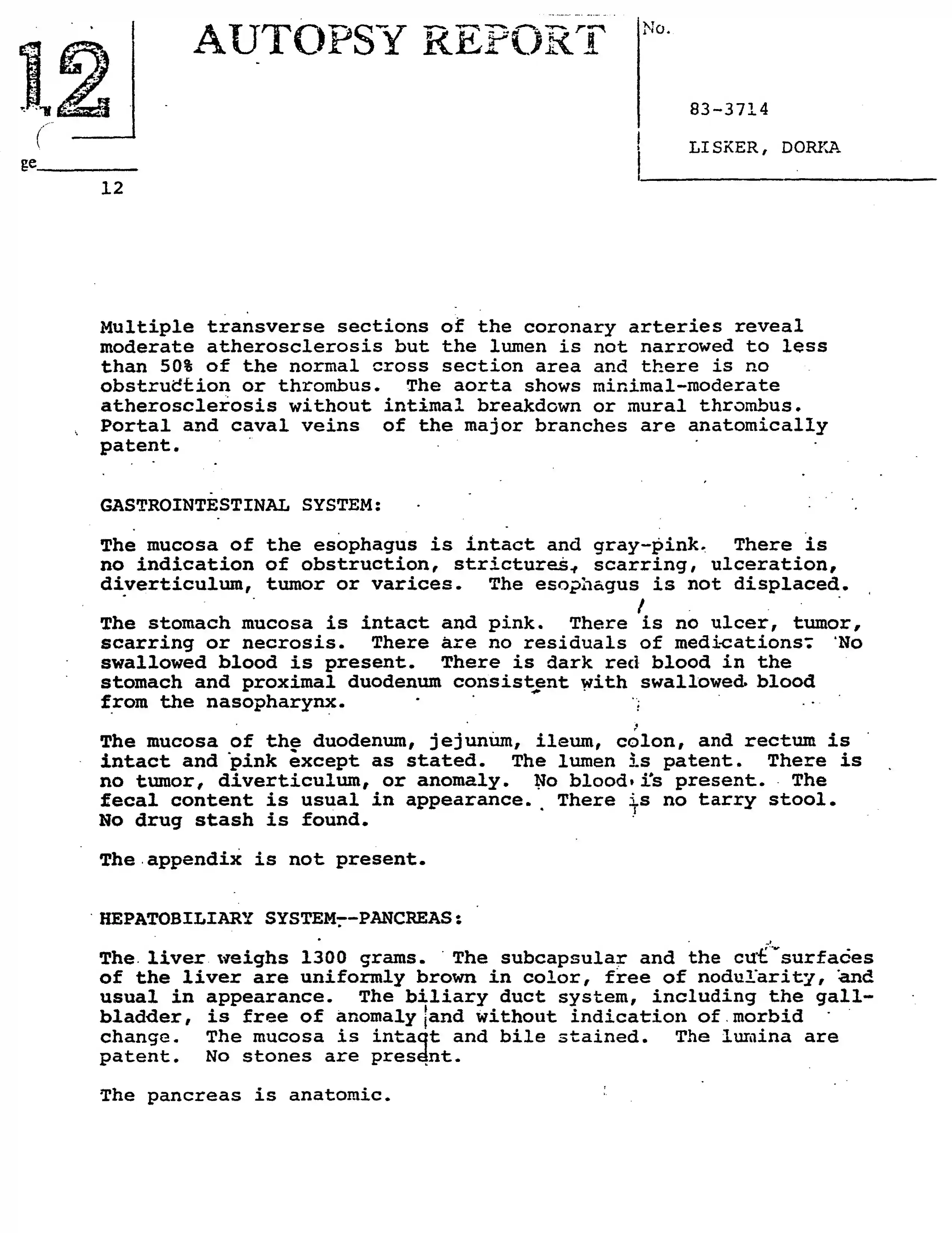 Autopsy Report, page 12