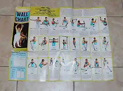 A Bullworker exercises wall chart exactly matching the one taped to the wall in crime scene photos. Located for sale online October 23rd 2017.