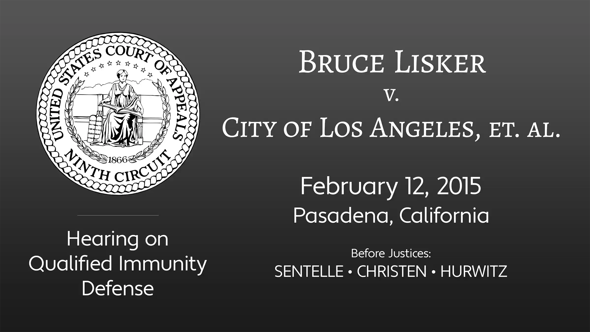 Hearing on Qualified Immunity